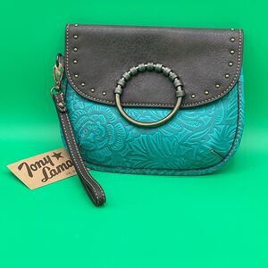 Tony Lama Western Wrist Wallet With RFID Card Protection. Leather Accents New